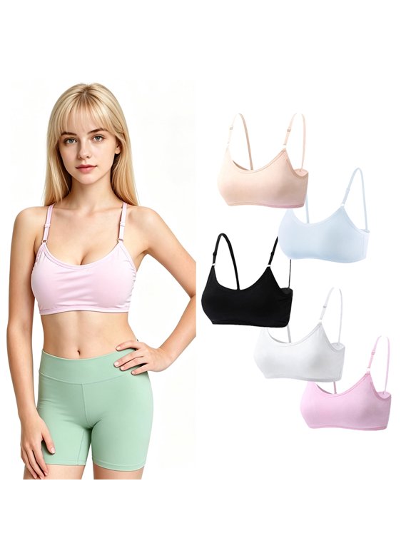 Girls Beginner Bra Wireless Training Bra for Teen Girls Bra for Dance Juniors