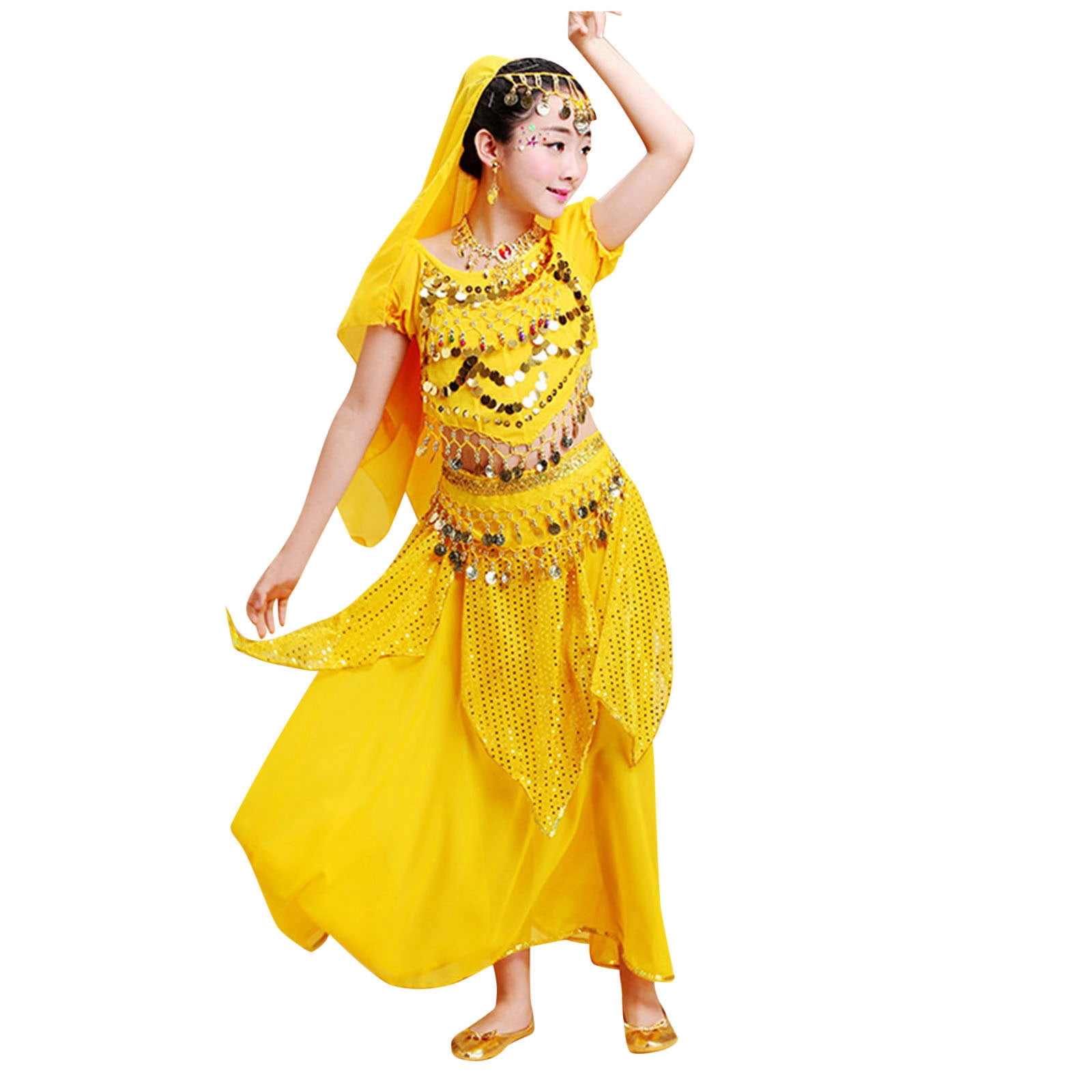 Girls Belly Dance for Kids Toddler Outfit Girl Girl Outfits Set Yellow