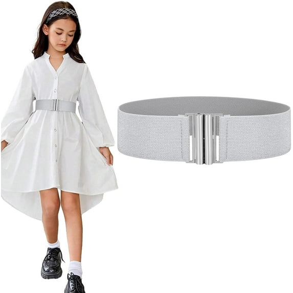 Girls Belt Wide Waist Kids Belt for Dresses Kids Stretch Elastic Waist Belt for Girls