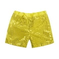 thumbnail image 1 of Girls Bermuda Shorts Drawstring Elastic Waist Cute Beach Shorts Comfy Lightweight Children's Casual Breathable Running Summer Shorts with Pockets Yellow,130, 1 of 5