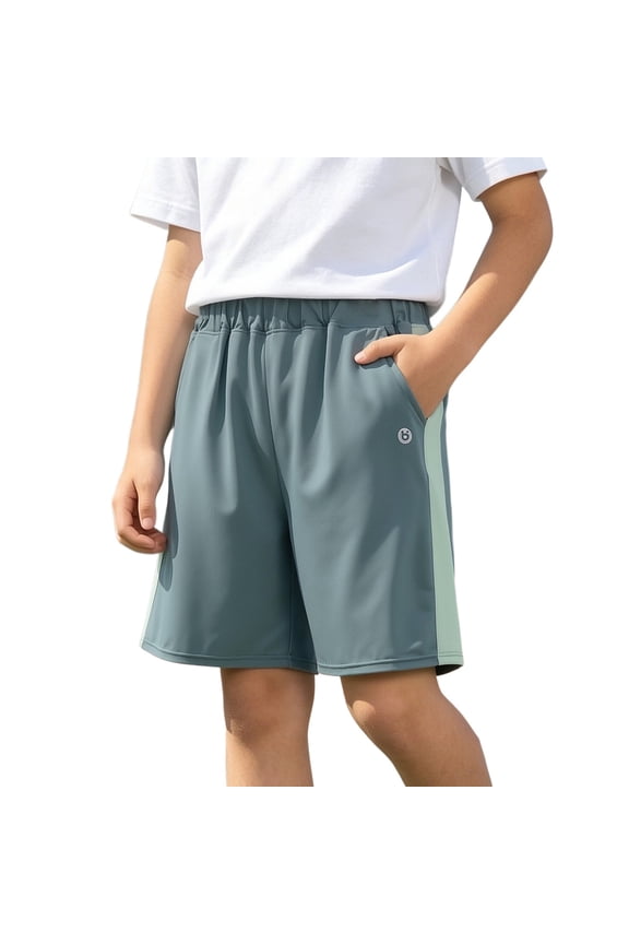 Girls Bermuda Shorts Kids Athletic Breathable Shorts Color Block Loose Fit Casual Playwear Outdoor Sun Pants for Girls Boys Sports Mint Green 2 Years-3 Years