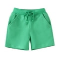 thumbnail image 1 of Girls Bermuda Shorts Knee Length Straight Leg Long Shorts Loose Casual Solid Drawstring Elastic Waist Short Pants Gym Shorts for Boys, 1 of 9