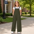 thumbnail image 1 of Girls Bib Overalls Adjustable Strap Jumpsuits Loose Fit Casual Y2K Rompers with Side Multi Pockets for Daily, 1 of 7