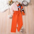 thumbnail image 1 of Girls' Big Girl Fall Colorblocking Long Sleeve Top and Pants, 1 of 8