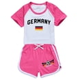thumbnail image 1 of Girls Big Kids Summer German Flag Print Short Sleeve Two PC Set, 1 of 4
