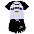 thumbnail image 1 of Girls Big Kids Summer German Flag Print Short Sleeve Two PC Set, 1 of 4