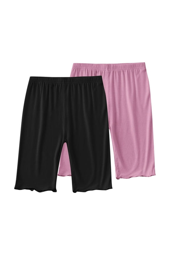 Girls Bike Shorts 2 PCS Plain Cartwheel Shorts Girl Biker Bermuda Under Kids Clothes Toddler Pants