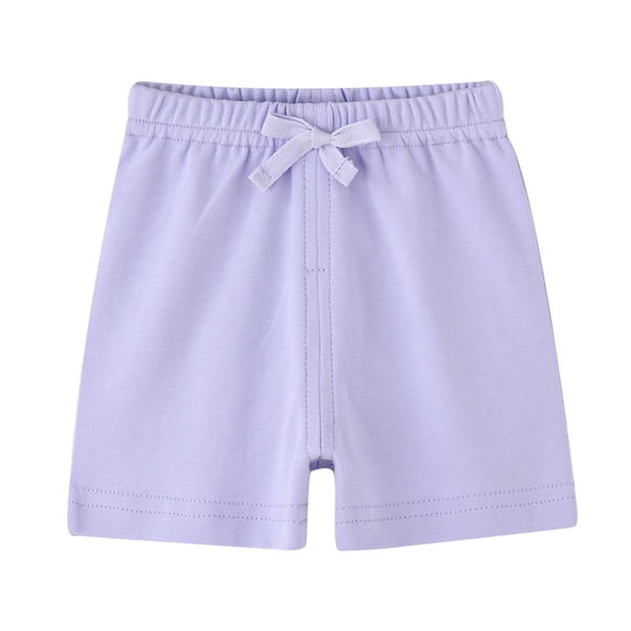 Girls Bike Shorts Loose Fit Purple Shorts Elastic Waist Uniform Shirts for Girls 6-12 Months
