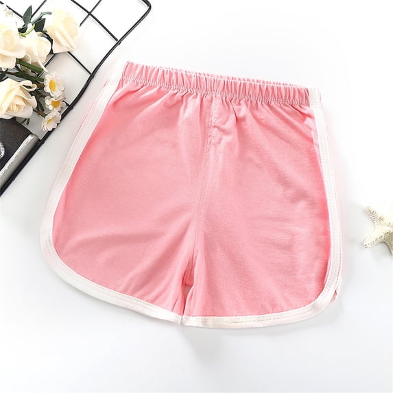 Girls Bike Shorts Pull on Watermelon Red Shorts High Waisted Girls School Uniform Pants 18-24 Months