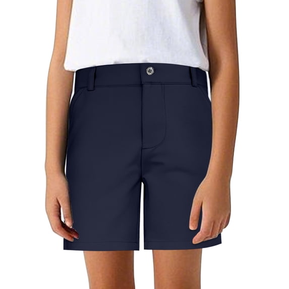 Girls Bike Shorts Quick Dry Workout Navy Shorts Elastic Girl Uniform Pants 5-6 Years