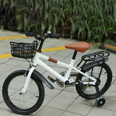 Girls Bike with Basket for 3-8 Years Old Kids Bicycle with Bell Training Wheels