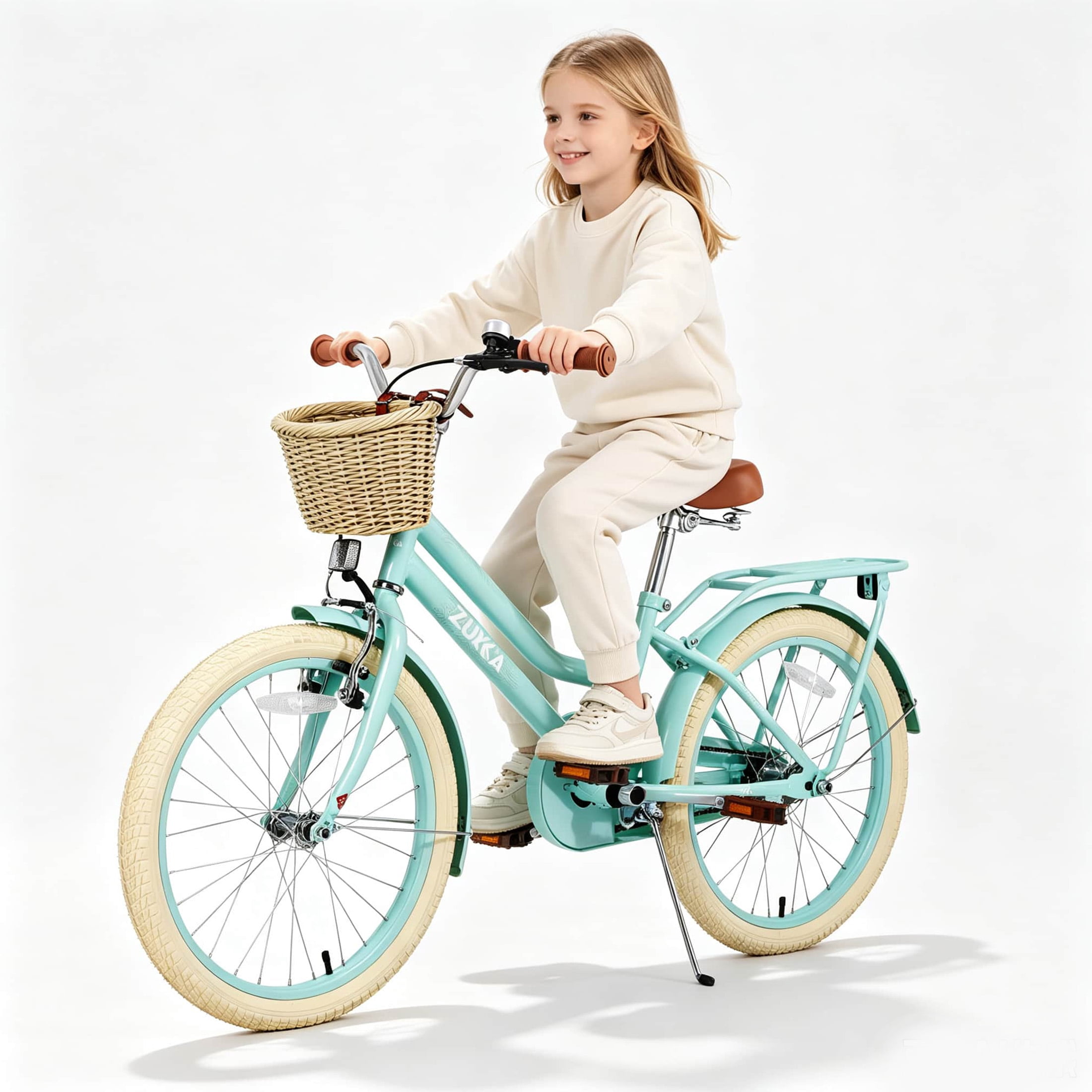COCLUB 20 Inch Bicycle Kids Bike, Girls Bike with Basket, Single Speed Cruiser Bike, Chain Guard, Adjustable Seat, 20 Inch Bike for Boys and Girls Ages 7-10, Blue