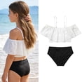 thumbnail image 1 of Girls Bikini Swimsuit Ruffled Two Piece Girls Bathing Suit with Chest Pad Girls Swim Suits 7-8 Years, 1 of 9