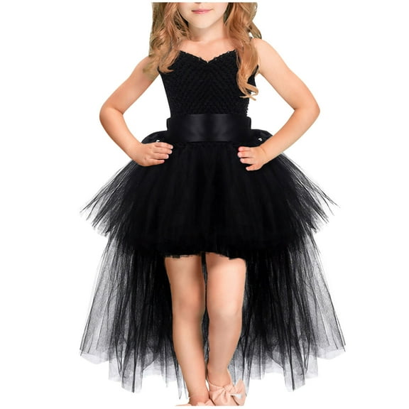 Girls Birthday Party Dress Tulle Tutu Princess Formal Dresses Fairy Toddler Wedding Pageant Prom Ball Gown, Black, 3 Years