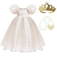thumbnail image 1 of Girls Birthday Party Dress with Accessories Polka Dots Princess Wedding Pageant Evening Gown, SIZE 3-10, 1 of 7