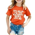 thumbnail image 1 of Girls Birthday Shirt - "Hi It's Me I'm The Birthday Girl" Print, Polyester, for Party/Daily - Sizes 110-160, 1 of 4