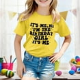 thumbnail image 1 of Girls Birthday Shirt Hi Its Im The Birthday Girl Tshirt Bday Party Tee Tops Kids Summer Outfit Yellow 10-12 Years, 1 of 3