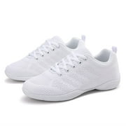 Girls White Cheer Shoes White Cheerleading Shoes for Girls Breathable Youth Cheeerleading Dancing Shoes Competition Training Sneakers