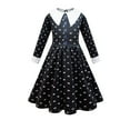 thumbnail image 1 of Girls Black Costume Dress Halloween Long Sleeve 3D Print Cosplay Outfit for 4-10Y, 1 of 7