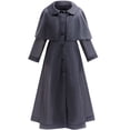 thumbnail image 1 of Girls Black Plaid Long Coat Costume Halloween Gothic College Style Cosplay Dress up for 12-13Y, 1 of 8