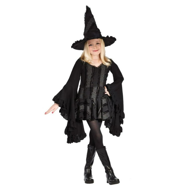 Wicked Witch Girl Costume Child Black With Hat Wicked Witch Girl Costume Child Black With Hat