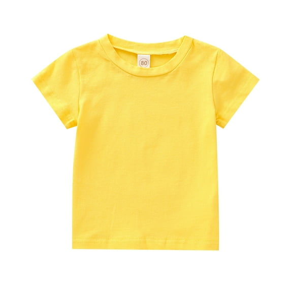 Girls Blouses Newborn Infant Baby Girls Boys Short Sleeve Tops Knitted Sweater Yellow 120