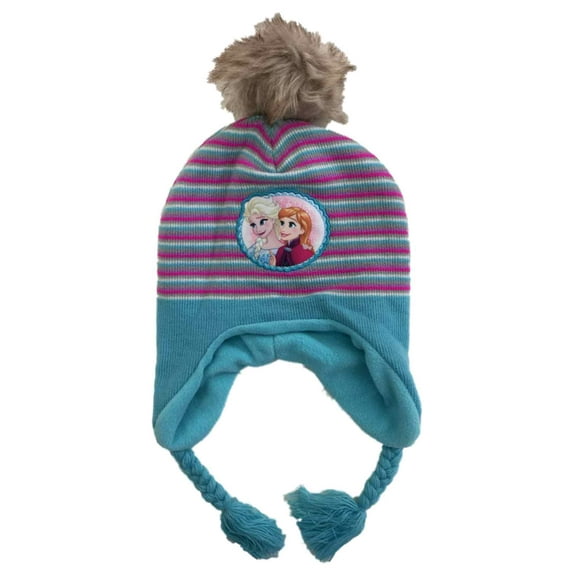 Girls Blue Disney Frozen Elsa & Anna Peruvian Trapper Hat