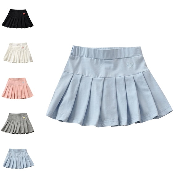 Girls Blue Tennis Skirts with Shorts A-Line School Skorts For Girls Quick Dry Girls Clothes Size