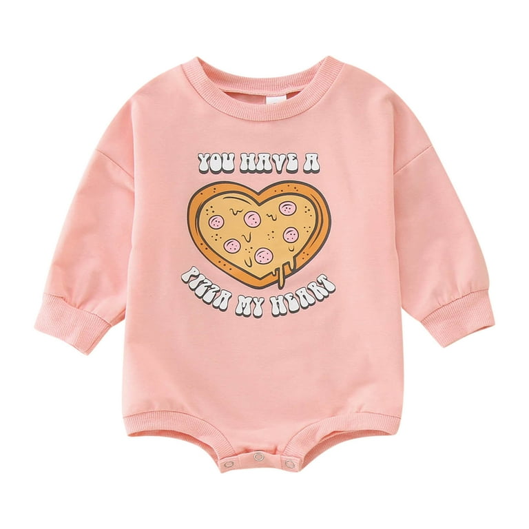 Girls Bodysuit Girls Valentine s Day Long Sleeve Letter Prints Pullover Romper Sweatshirt Bodysuits 18 Month Girls Size 8 Girls Outfits Baby Clothes 7 Months 9 Month Shorts Clothes Girls 18 Months Wal...