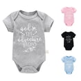 thumbnail image 1 of Girls Bodysuits Letter Print Romper Bodysuit Short Sleeve for Children Clothes, 1 of 4