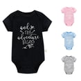 thumbnail image 1 of Girls Bodysuits Letter Print Short Sleeve Romper Baby Clothes, 1 of 4