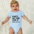 thumbnail image 1 of Girls Bodysuits Short Sleeve Letter Print Romper Baby Clothes, 3-6 Months, Blue, 1 of 3
