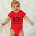 thumbnail image 1 of Girls Bodysuits Short Sleeve Letter Print Romper Baby Clothes, 3-6 Months, Red, 1 of 3