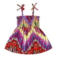 thumbnail image 1 of Girls Bohemian Dresses Floral Sleeveless Rainbow Beach Sudress Size 18-24 Months, 1 of 8