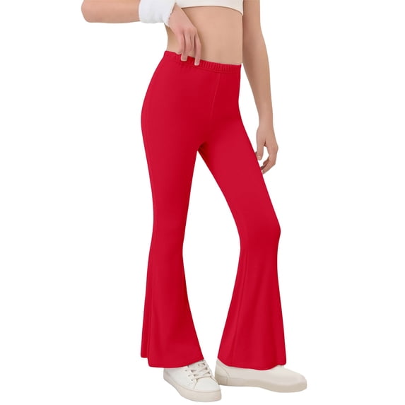 Girls Bootcut Flare Leggings High Waisted Stretchy Active Pants Yoga Bell Bottoms with Pockets Y2k School Uniform Sweatpants