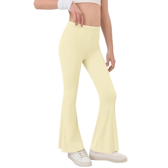 Girls Bootcut Flare Leggings High Waisted Stretchy Active Pants Yoga Bell Bottoms with Pockets Y2k School Uniform Sweatpants