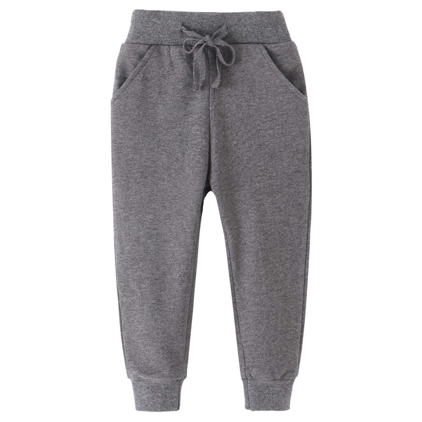 Girls Bootcuts Chino Pants Full Length Pants Winter Toddler Baby Boys Girls Solid Loose Trousers Pants Sport Pants Gray 5 Years
