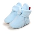 thumbnail image 1 of Girls Boots Baby Solid Color Soft Non Sole Winter Warm Cozy Toddler First Crib Boys Booties Size 6-12 M, 1 of 7