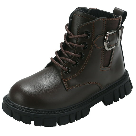 Girls Boots Children Shoes Thick Heel Soft Sole Casual Booties Comfortable Breathable Booties Toddler Boots Brown 2