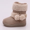 thumbnail image 1 of Girls Boots Fluffy Lined Winter Side Zipped Snow Boot (Beige 29), 1 of 3