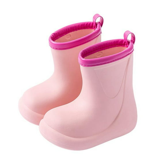 Girls Boots - Low Heel Mid Calf Ankle Booties Comfortable Casual Shoes Non-Slip Sole Soft Interior Kids'School Outdoor Footwear - Toddler Boots,Color:Pink,Size:4-5 Years
