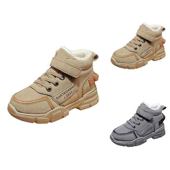 Girls Boots Girls Combat Boots Children's Winter Solid Color Warm Suede Casual Comfortable Non Boots for Everyday Wear