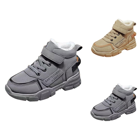 Girls Boots Girls Combat Boots Children's Winter Solid Color Warm Suede Casual Comfortable Non Boots for Everyday Wear