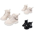 thumbnail image 1 of Girls Boots Girls Combat Boots Girls Glitter Chain Ankle Boots for Big Kids British Style Fashion Short Boots Leather Soft Sole Autumn Winter Comfy Footwear, 1 of 10