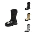 thumbnail image 1 of Girls Boots Girls Fall Boots Fashionable Sparkly Bow Winter Boots for Girls Stylish Sole Ankle Booties with Back Zipper Comfortable Casual Footwear, 1 of 10