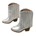 thumbnail image 1 of Girls Boots Girls Winter Boots 2024 Girls Solid Color Leather Fashion Cowboy Boots for Kids Casual Western Style Autumn and Winter Footwear with Tassels, 1 of 7