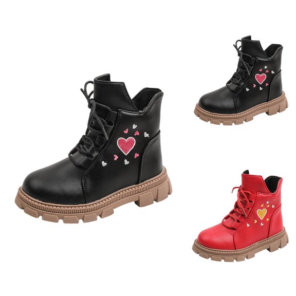 Girls Boots Girls Winter Boots Girls Boots Children Comfortable Flat Booties Fashionable Warm Breathable Cute Printed Bare Boots