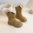 thumbnail image 1 of Girls Boots Kids Fall Winter Solid Color Casual Fashion Cute Comfortable Soft Chunky Snow Ankle Boot for Little Kids/Big Kids Fall Winter Fashion Short Booties, 1 of 9