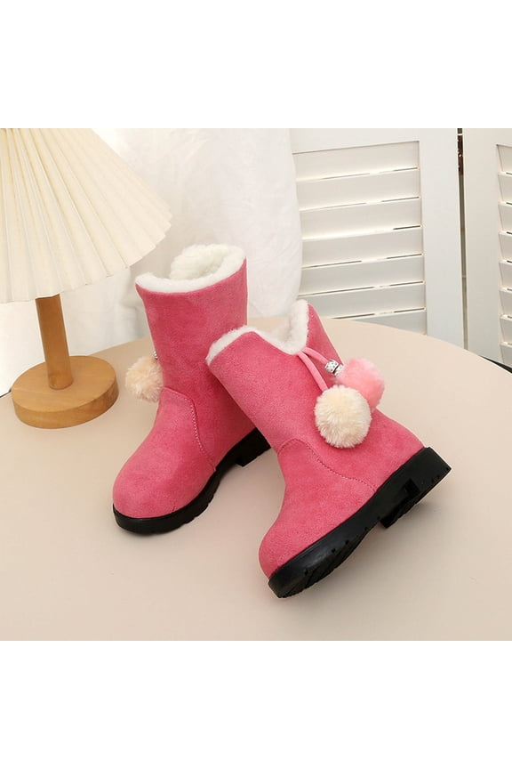 Girls' Boots Princess Winter Boots Fall And Winter Item Solid Color With And Thick Snow Boots Children's Women's Shoes zapatos niños