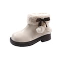 thumbnail image 1 of Girls Boots Toddler Girl Lace Up Comfortable Ankle Booties for Toddler Little Kid Big Kid, White, 1 of 8